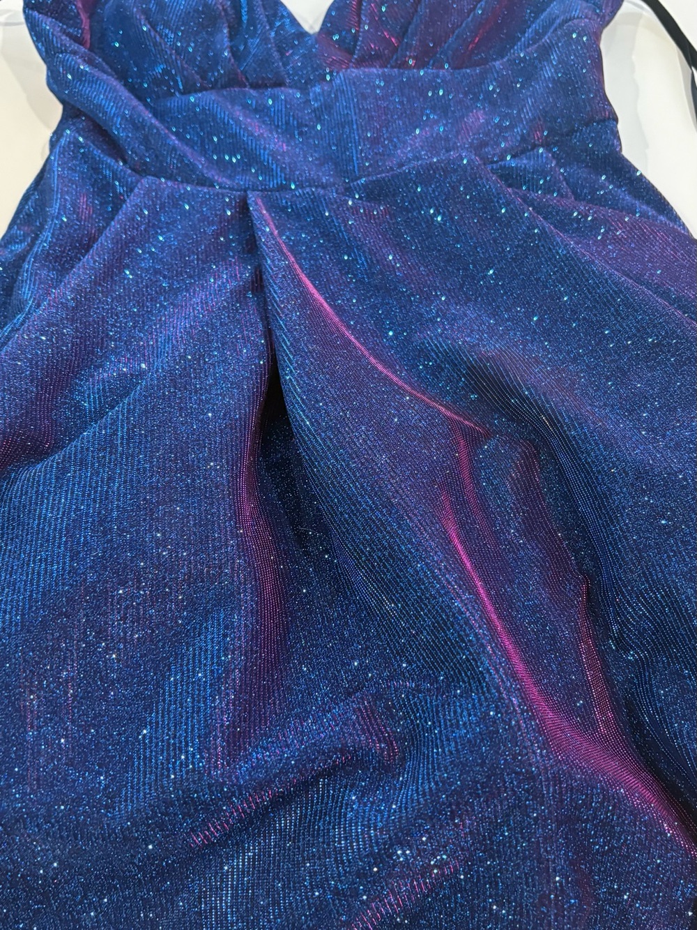 Sparkling Navy Blue & Purple Prom Dress